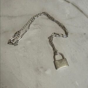 Silver Padlock Chain Necklace